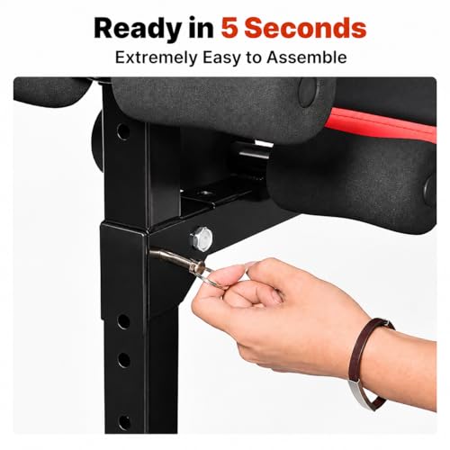 Decline Sit Up Bench Adjustable Ab Bench Foldable Core Trainer for Home Gym Crunches Leg Raises Strength Training 440 lb Weight Capacity