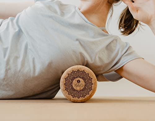 Yoga Design LAB | The Cork Roller | Release Tight Muscles, Improve Circulation, Decrease Soreness, Massages Tissue | Ideal for All Areas of the Body arms, Legs, Back | Travel Friendly (Mandala Tonal)