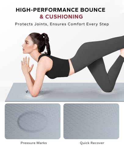 HAPBEAR Large Yoga Mat - 72"x36" Extra Wide Exercise Mat - 1/4" Thick Dual Color PVC | Anti-Slip Surface & High Cushioning - Ideal for Yoga, Pilates & Home Workouts - Bonus Mesh Bag