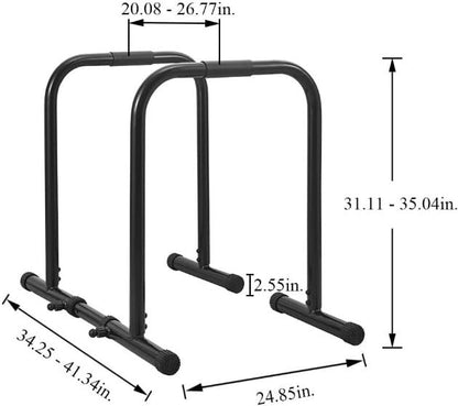Portable Dip Station Functional Heavy Duty Dip Stands Adjustable Height Dip Bar 440lb Weight Capacity Parallel Bar for Home Calisthenics Exercise