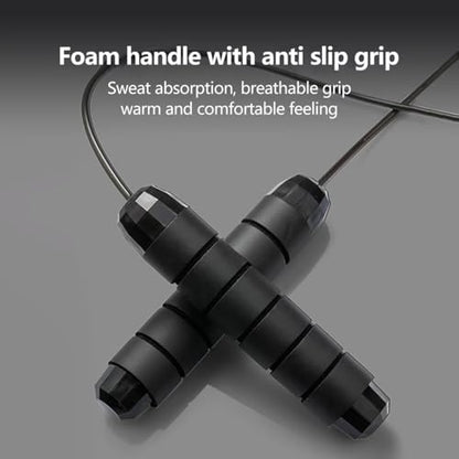 Jump Rope, Adjustable Jump Ropes for Fitness for Women Men – Tangle-Free Rapid Speed Jumping Rope Cable with Ball Bearings – Exercise & Slim Body at Home School Gym
