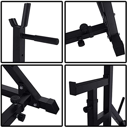 Multifunctional Dumbbell Bench Folding Multi-Function Barbell Rack 330LBS Capacity Dip Stand Fitness Adjustable Rack Weight Lifting Bench Press Dipping Station for Home/Office/Gym
