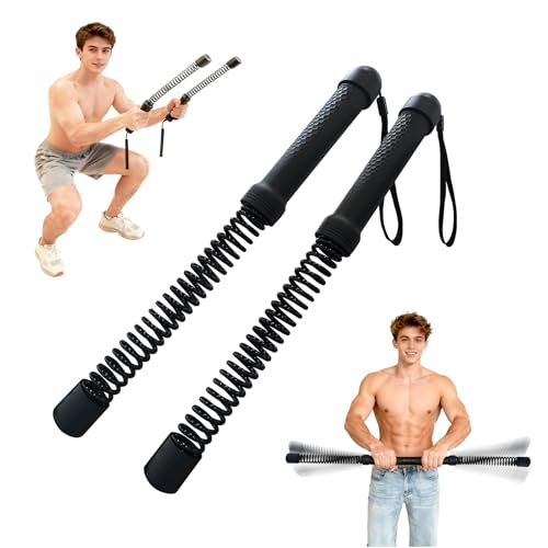2-in-1 Ropeless Battle Ropes (2-Pack), Adjustable to Resistance Training Stick – Portable Full Body Workout for HIIT, Cardio, Strength & Muscle Training, Low-Impact Home Gym Equipment for Men & Women