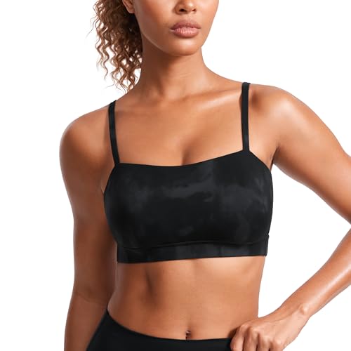 CRZ YOGA Butterluxe Thin Strap Sports Bra - color: Black Tie Dye, size: X-Small