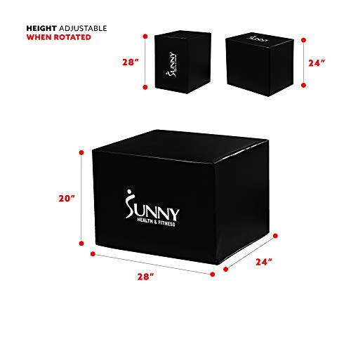 Sunny Health & Fitness Foam Plyo Box with Adjustable Heights and High Weight Capacity