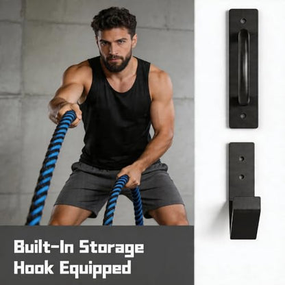 Battle Rope Anchor, Resistance Band Wall Anchor, Heavy Duty Wall Mount Bracket for 20-60ft 1-2.5in Battle Ropes