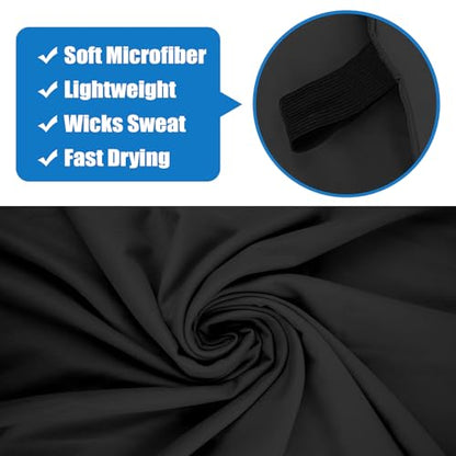 Microfiber Camping Towel Small Lightweight Quick Dry Towels for Gym Face Neck Body Sweat Golf Cycling Hiking (Black, 2 Pack S)