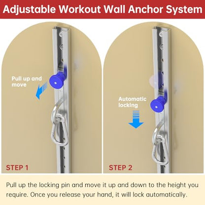 Resistance Bands Wall Anchor Exercise Equipment Platform Base(Length 40"),Adjustable Wall-Mounted Anchor Multi-Purpose Fitness System for Complete Full Body Strength Training