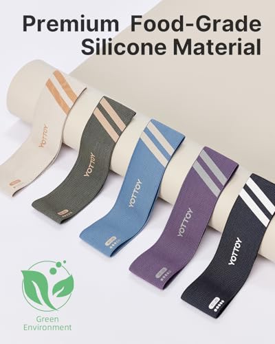 YOTTOY Fabric Resistance Bands for Women & Men,Non-Slip Workout Bands Set for Glutes, Legs, and Squats – Durable Exercise Bands for Home Gym