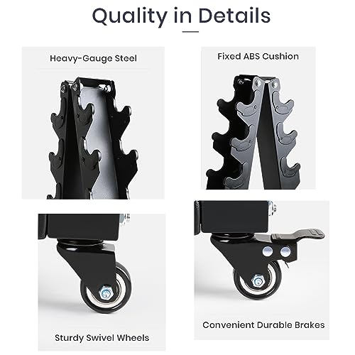 LIONSCOOL Premium Solid Steel Dumbbell Rack Stand Only, A-Frame Portable Weight Storage Organizer with Optional Tray and Wheels, Perfect for Home Gym Fitness Storage (200LBS/300LBS/700LBS Weight Capacity Available)