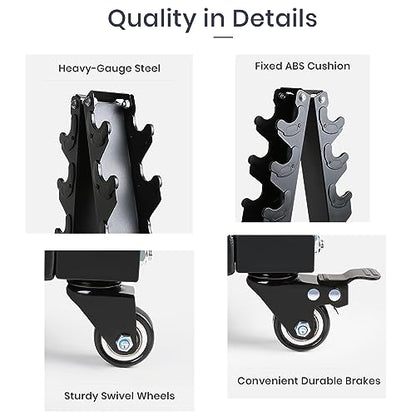 LIONSCOOL Premium Solid Steel Dumbbell Rack Stand Only, A-Frame Portable Weight Storage Organizer with Optional Tray and Wheels, Perfect for Home Gym Fitness Storage (200LBS/300LBS/700LBS Weight Capacity Available)