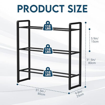 LOFTEY 3 Tier Dumbbell Rack, Weight Rack for Home Gym Dumbbells, 330 Lbs Capacity Weight Holder, Dumbbell Rack Stand Only