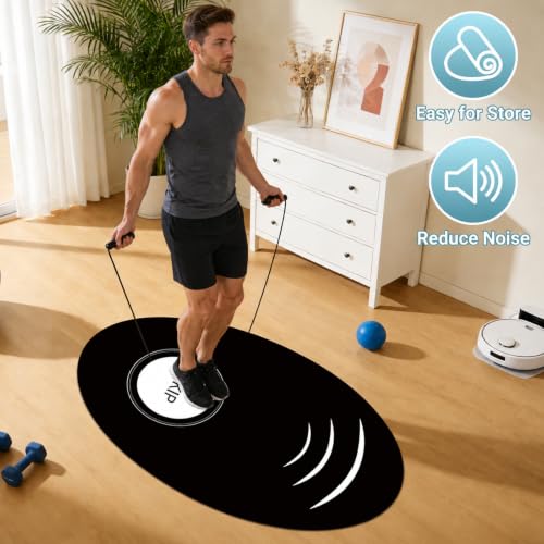 Jump Rope Mat，35.4 x 55.1 inch High-Density Rubber Exercise Mat, Non-Slip and Shock-Absorbing, Suitable for Indoor and Outdoor Home Gym Workouts.