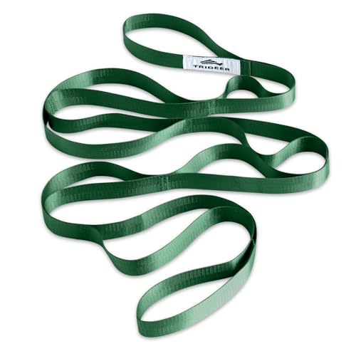 Trideer Non-Elastic Stretching Strap with Loops for Physical Therapy & Rehab, Knee Hip Leg ROM Post-Surgery, Yoga Strap for Stretching, Leg Lifter Strap Mobility Aid, Hamstring Calf