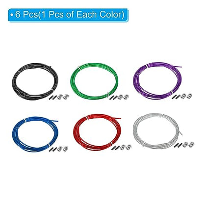 PATIKIL 10Ft Speed Jump Rope Replacement Cable, 6 Pack 2.5mm Professional Skipping Rope Steel Wire Replace for High Speed Jump Ropes, Multicolor