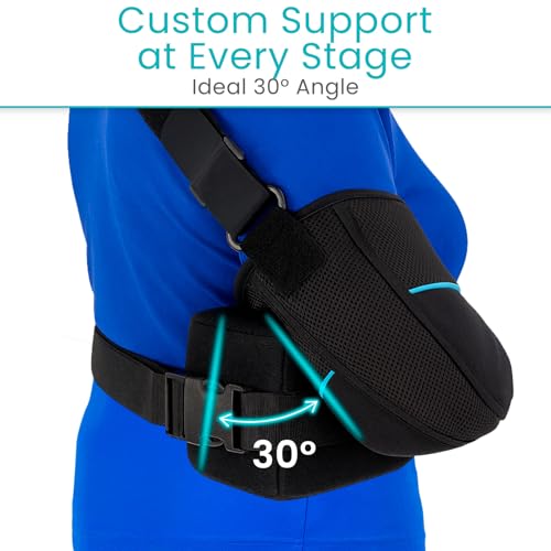Vive Shoulder Sling with Abduction Pillow - Rotator Cuff Sling and Shoulder Immobilizer - Pain Relief After Surgery, Sublexion, Dislocated or Broken Arm - Adjustable Support with Exercise Ball (Medium)