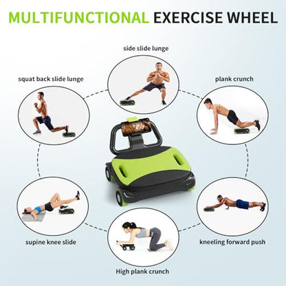 IRISFLY New 4-Wheel Abdominal Roller,Upgraded High-Performance Ab Roller Wheel,Automatic Rebound Ab Roller Board, Strengthen Core & Abs, Ab Machine Perfect for Home Workout