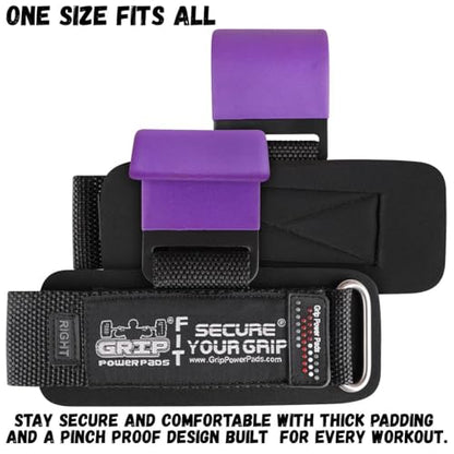 Weight Lifting Rod Hooks Heavy Duty Wrist Wraps Power Weight Lifting Training Gym Grips Straps Set of 2 - color: Purple 1, size: WOMEN-Wrist Size Small/Medium