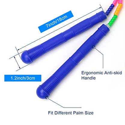 Coolrunner 16 FT Long Jump Rope(1 PACK), Double Dutch Jump Ropes, Soft Beaded Skipping for Kids Adults, Plastic Segmented Long Enough for 4-5 Jumpers - color: Blue