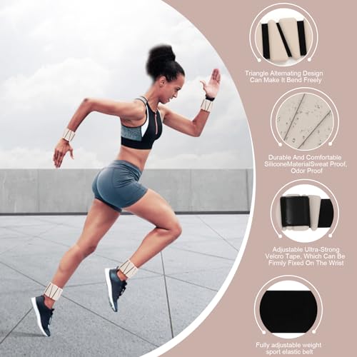 Wrist Weights Set of 2(1Lb Each), Adjustable Wrist and Ankle Weights Set for Women and Men, Wearable Silicone Wrist Bangles for Yoga, Dance, Pilates, Swimming, Cardio, Aerobics, Gym