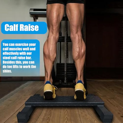 Steel Calf Raise Bar, Standing Machine for Stretching, Squat, Foot Stretch, Anti-Slip Solid Block (Calf Raise BAR 1)
