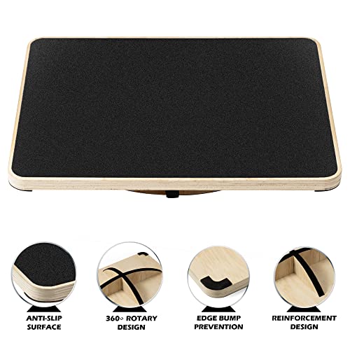 Multi-Optional Wooden Balance Board for all kind of balance tranning, Extra-Large Anti-Slip Wobble, Rocker and Plank Board for Balance and Core Training, Balancing Board for Under Desk