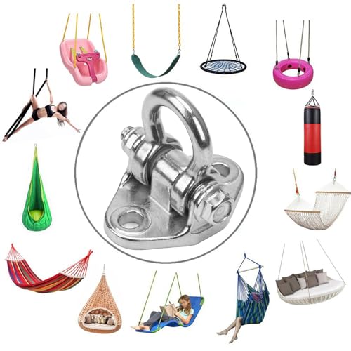 2 Heavy Duty Swing Hangers Stainless Steel 304 Anti-Rust, 2000 lb Capacity 180° Swing, Playground Porch Yoga Seat Trapeze Wooden Sets Indoor Outdoor