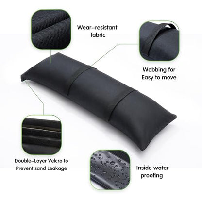 Sand Bags for Weight, 2 x 44 LBS Fillable Black Empty SandBags for Umbrella Base, Outdoor Cantilever Patio Umbrella Stand, Backyard Furniture, Trampoline(Without Sand)(2, Black)