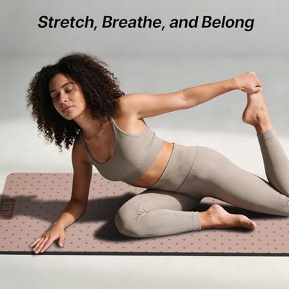ILILI Yoga Mat 10mm Thick, Suede&TPE Exercise Mat, 76"L*28"W Extra Long, 0.4 Inches Soft and Comfortable, 193*70cm Fitness Mat with Strap, Portable for Yoga, Pilates, Floor Exercise, Home and Outdoor Use, Eco Friendly