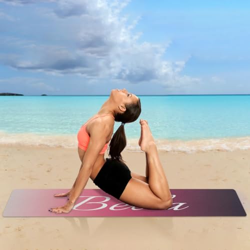 Custom Name Yoga Mat,Personalized Travel Yoga Exercise Mat,Non Slip,Perfect for Kids & Adults,Gradient Color D Series - color: Style 18