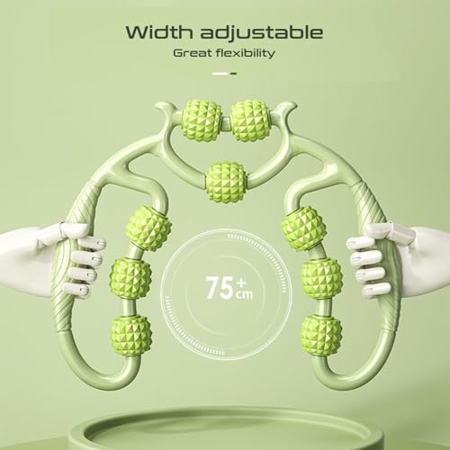 Relajador De Piernas Manual, Meridian Massage Roller for Calf,Leg Massager Roller，9 Wheel Circular Leg Clamp, Leg Roller Massage Tool, Multipurpose Massage Tools (9 Rollers