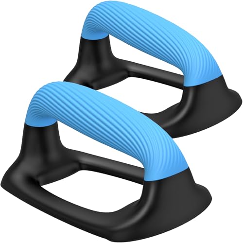 Kipika Push Up Bars, Pushup Stands With Thickened Soft Plastic Handle, Stable and Non-Slip Base, Pushup Handles Perfect for Floor Strength Training - color: D: Black & Blue