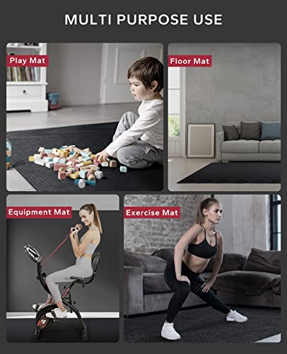 HAPBEAR Large Exercise Mat-7'x5'/6'x8'/6'x9'/6'x10'/6'x12'x8mm(1/3"),Non-Slip, Ultra Durable, Thick Workout Mat for Home Gym Flooring Cardio, Yoga for Fitness, High-Density, Shoes-Friendly
