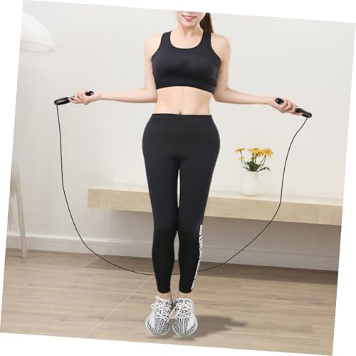 NOLITOY Electronic Counting Weighted Jump Rope for Workout Steel Wire Skipping Rope with Digital Counter Black Heavy Duty for Gym and Fat Loss