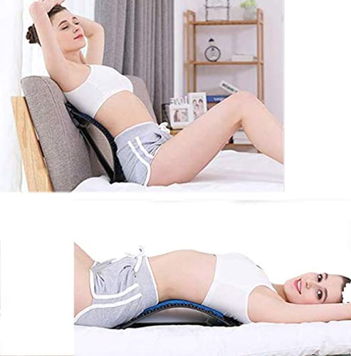 Back Stretcher - Lower and Upper Back Pain Relief, Lumbar Stretching Device，Posture Corrector - Back Support for Office Chair | Upper Back Stretcher Support and Pain Relief (Black/Blue)