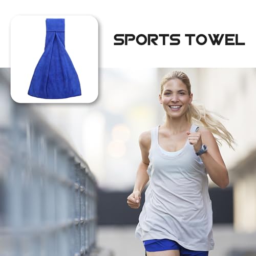Quick Dry Sports Towel with Hook Loop, Portable Fitness Sweat Towel for Gym, Yoga, Golf – Fast Drying, Lightweight Microfiber in Navy Blue for Travel and Workout
