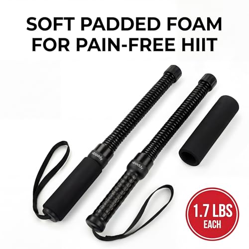 Weighted Ropeless Battle Ropes - Heavy Duty Portable Cordless Workout Equipment for Home Gym with Foam Grips, Exercise Videos | HIIT, Strength, Low-Impact Cardio Training for Men & Women
