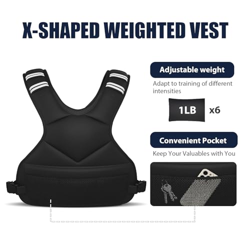 Ragebby Adjustable Weighted Vest for Women Men, 4-10lb/12-18lb/ Vest with 6 Ironsand Weights, Weight Vest with Reflective Strip for Running, Walking, Exercise, Strength Training - size: 4-10LB