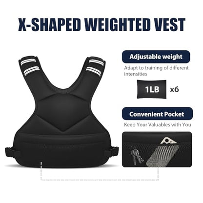 Ragebby Adjustable Weighted Vest for Women Men, 4-10lb/12-18lb/ Vest with 6 Ironsand Weights, Weight Vest with Reflective Strip for Running, Walking, Exercise, Strength Training - size: 4-10LB