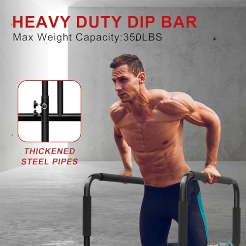 Dip Bar, Heavy Duty Dip Station Adjustable Parallel Bars for Full Body Workout Fitness, Functional Parallettes Bars for Home Gym Strength Training Workout