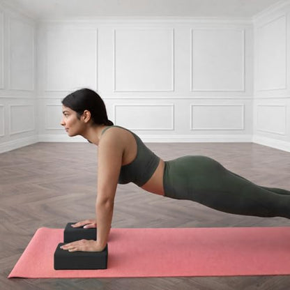 GOGO Yoga Blocks Bulk Gym Block Black, Exercise Workout Fitness Bricks Non-Slip for Meditation Physical Therapy