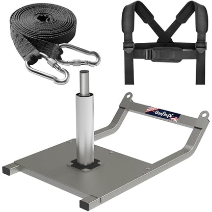 GanFindX Workout Sled for Strength and Speed Training, Push Pull Fitness Sled with Adjustable Shoulder Harness