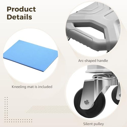 ABS Roller Wheel, with Knee Pad for Home Gym, Ab Wheel Exercise Equipment, Plank Ab Roller Wheel for Core Trainer, Silent Gliding Disc for Core Workout, Gray