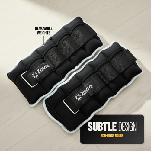 Ankle Weights Set - 10 Lbs Pair (5 Lbs Each) - Adjustable Leg Weights for Women & Men - Iron Sand Filled SBR Strap for Walking, Jogging, Aerobics & Resistance Training