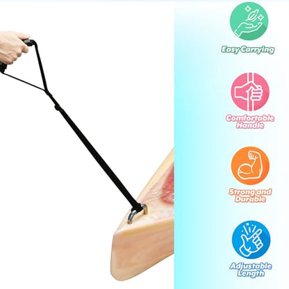 2 Pcs Kayak Stand Up Assist Strap Canoe Drag Strap with Handle, Adjustable Pull Up Rope Kayak Boat Standing Aid Dragging Accessories