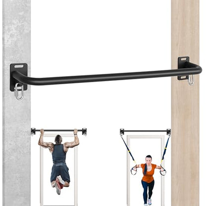 Wall Mounted Pull Up Bar - Heavy Duty Chin Up Bar, Pull-Up Bar for Garage, Joist, Wall Mount - Multifunctional Fitness Bar, Supports up to 600 Lbs - color: Black01