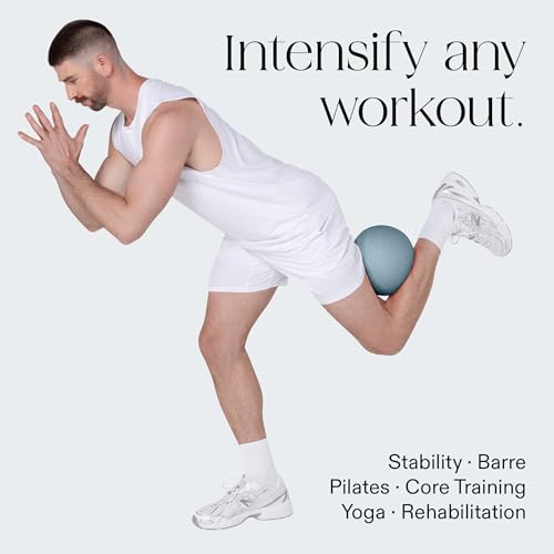 Bala Pilates Ball, Non-Weighted Exercise Ball - Small 8" Yoga Ball for Barre, Stretching, Strength & Core Training - Workout Accessory with Mini Pump for Home Gym & Fitness Routines - 100% PVC