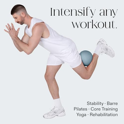 Bala Pilates Ball, Non-Weighted Exercise Ball - Small 8" Yoga Ball for Barre, Stretching, Strength & Core Training - Workout Accessory with Mini Pump for Home Gym & Fitness Routines - 100% PVC
