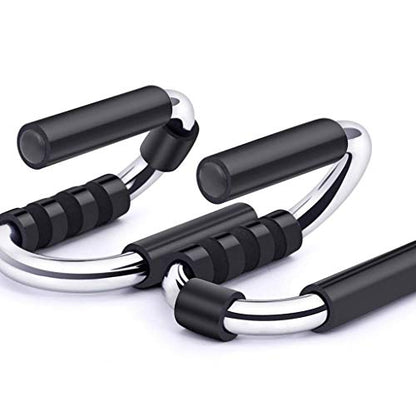 Push Up Bars - Strong Chrome Steel Pushup Stands with Comfortable Foam Grip and Non-Slip