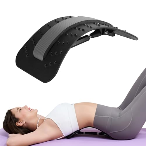 YAJIACLONE Back Stretcher for Lower Back, Adjustable Lumbar Support Board, Manual Spine Stretch Tool for Daily Use, Portable Device (Not a Massage Device)